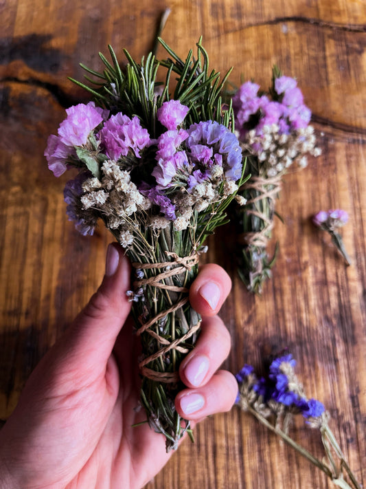 Rosemary, Statice + Gypsophila Cleansing Wand