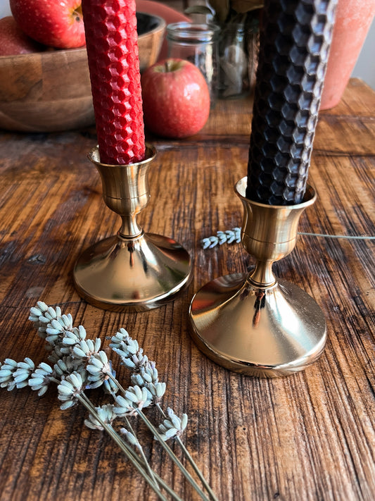 Gold Altar Candle Holders + Candles