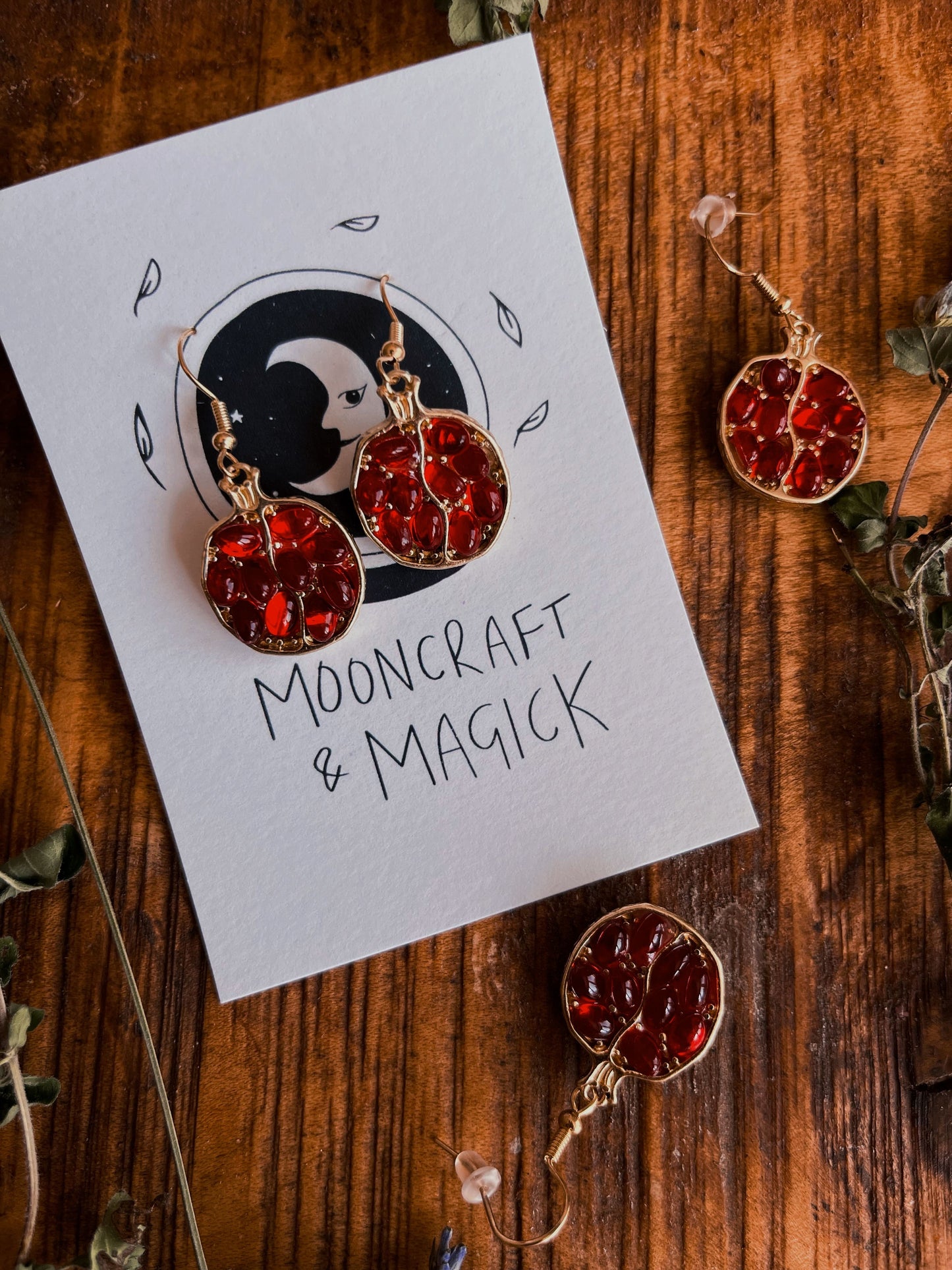 Persephone's Pomegranate Earrings