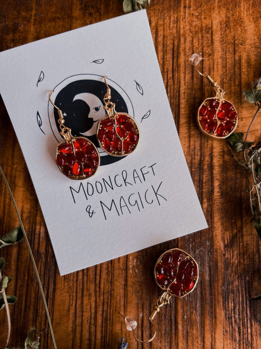 Persephone's Pomegranate Earrings